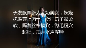 长发飘飘新人大奶美女，妖娆抚媚穿上肉丝，揉捏奶子很柔软，隔着丝袜摸穴，微毛粉穴超肥，扣弄水声哗哗